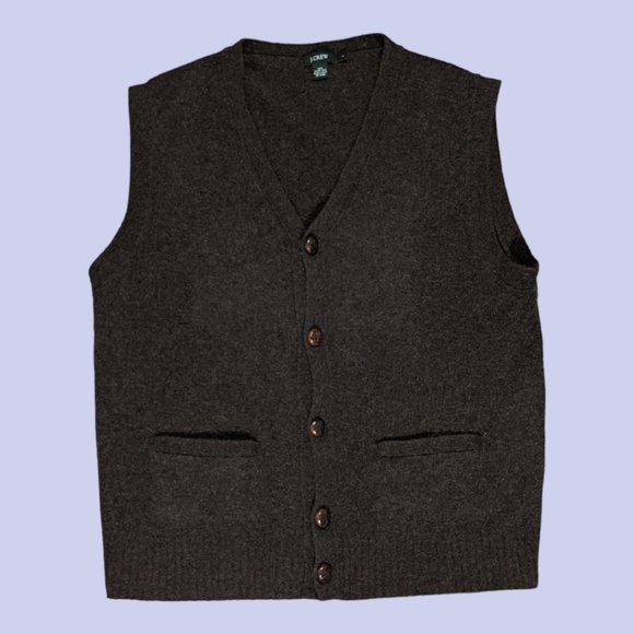 J. Crew Sweaters - J. Crew | Women's Lambswool Button Vest Brown Pocket Large